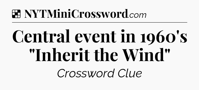 Solution: Central event in 1960's 