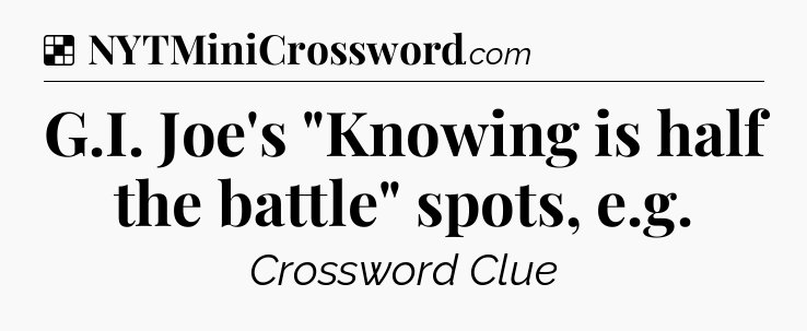 Solution: G.I. Joe's 