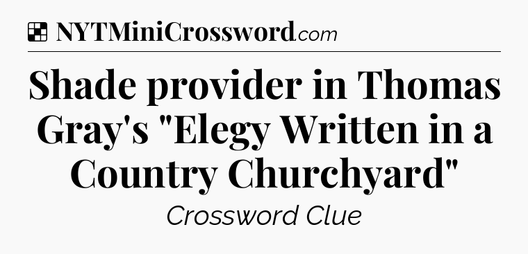 Solution: Shade provider in Thomas Gray's 