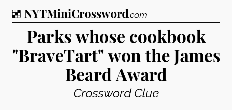 Solution: Parks whose cookbook 