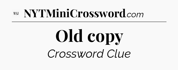 Old copy - WSJ Crossword