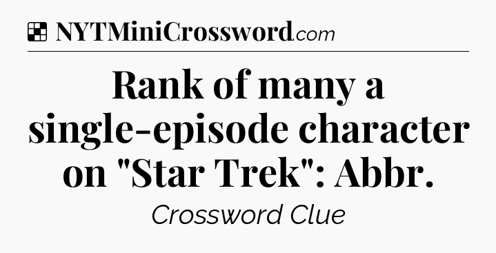 Solution: Rank of many a single-episode character on 
