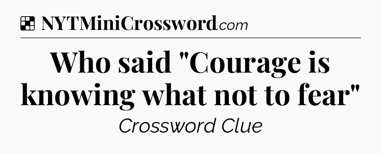 Solution: Who said 