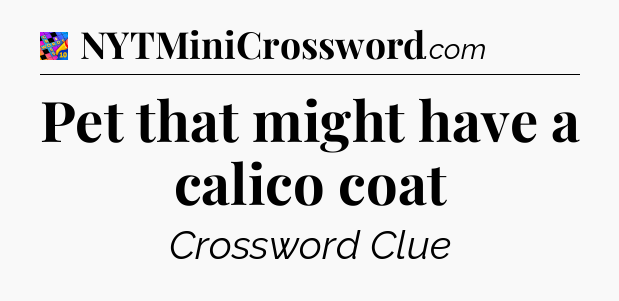Pet that might have a calico coat Crossword Clue
