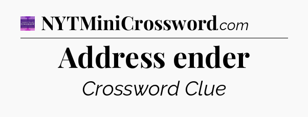 Address ender - Thomas Joseph Crossword