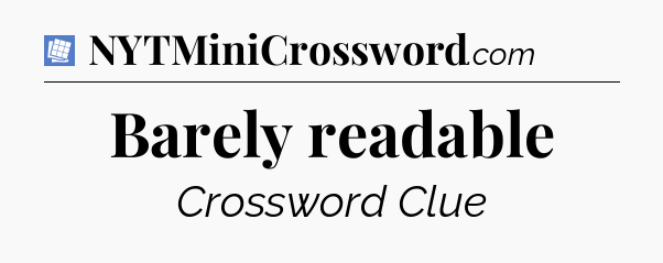 Barely readable Puzzle Page Crossword Clue