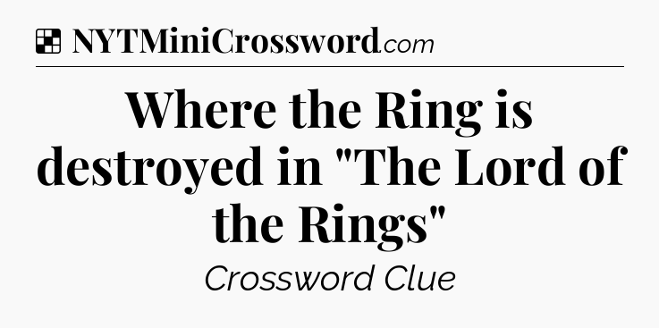 Solution: Where the Ring is destroyed in 