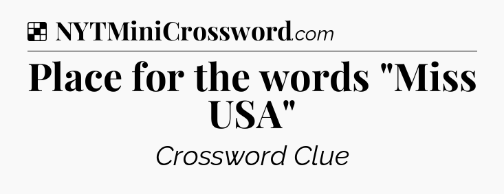 Solution: Place for the words 