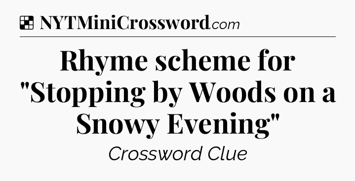 Solution: Rhyme scheme for 