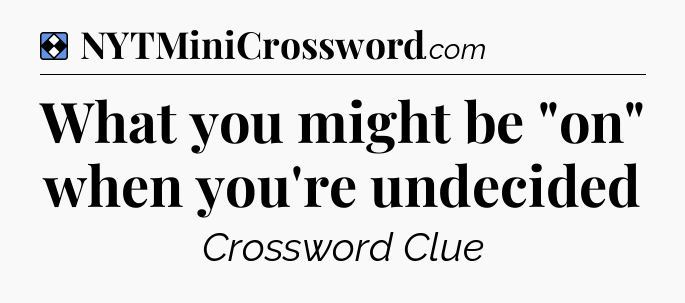 Solution: What you might be 