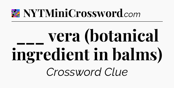 ___ vera (botanical ingredient in balms) Crossword Clue