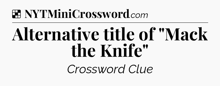 Solution: Alternative title of 