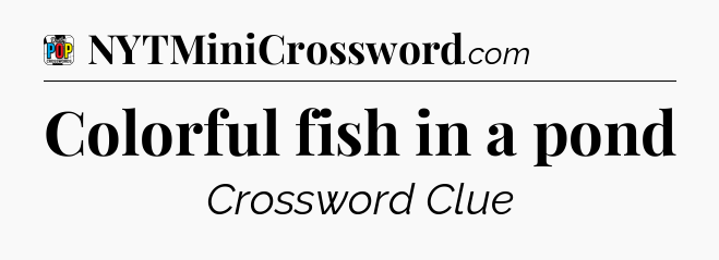 Colorful fish in a pond Crossword Clue