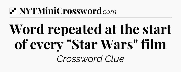 Solution: Word repeated at the start of every 