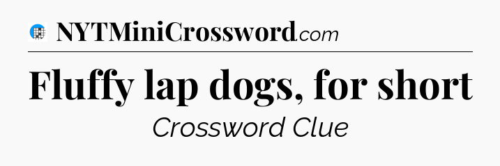 Fluffy lap dogs, for short Crossword Clue