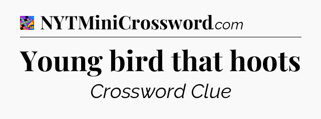 Young bird that hoots Crossword Clue