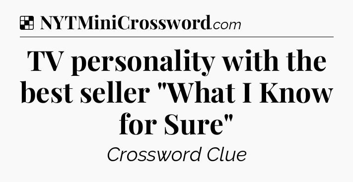 Solution: TV personality with the best seller 
