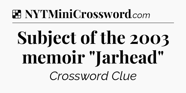 Solution: Subject of the 2003 memoir 