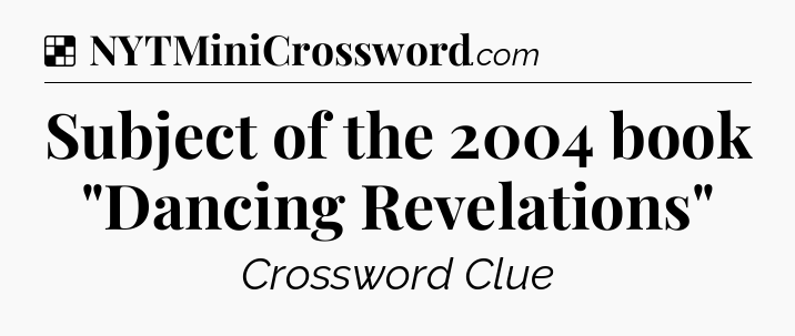 Solution: Subject of the 2004 book 