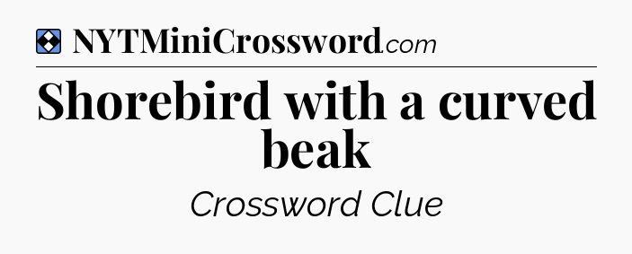 Solution: Shorebird with a curved beak - NYT Mini Crossword