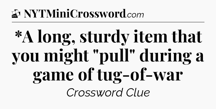 *A long, sturdy item that you might 