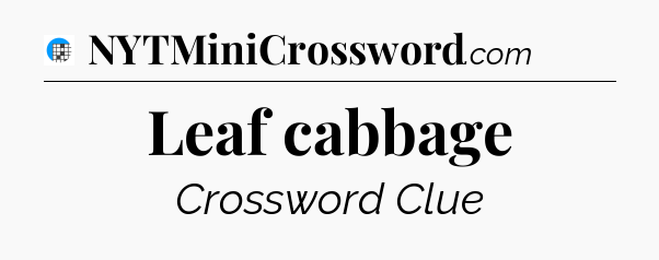 Leaf cabbage Crossword Clue