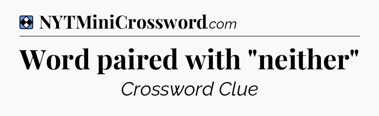 Solution: Word paired with 