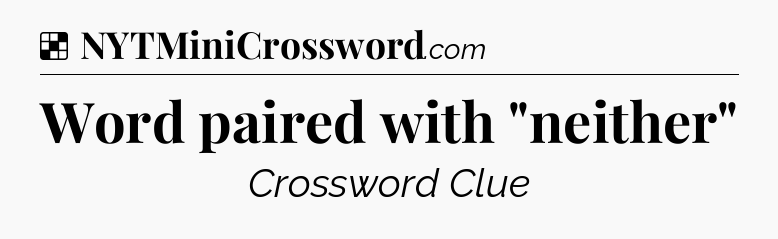 Solution: Word paired with 