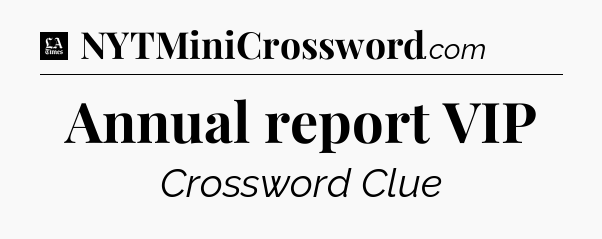 Annual report VIP - LA Times Crossword