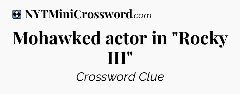 Solution: Mohawked actor in 