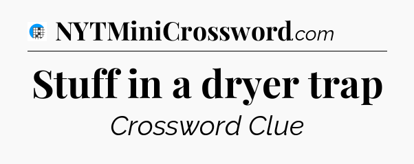 Stuff in a dryer trap Crossword Clue