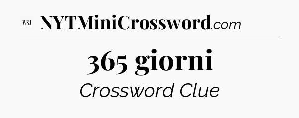 365 giorni - WSJ Crossword