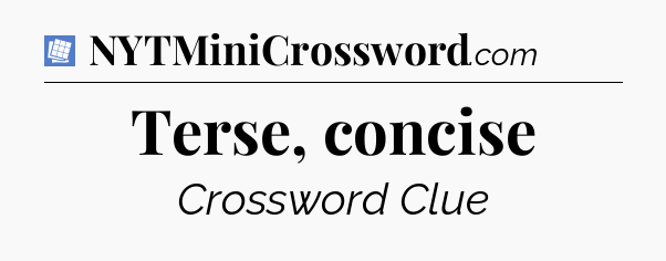 Terse, concise Puzzle Page Crossword Clue