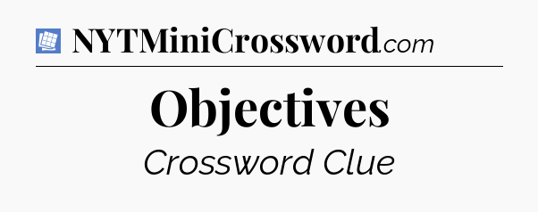 Objectives Puzzle Page Crossword Clue