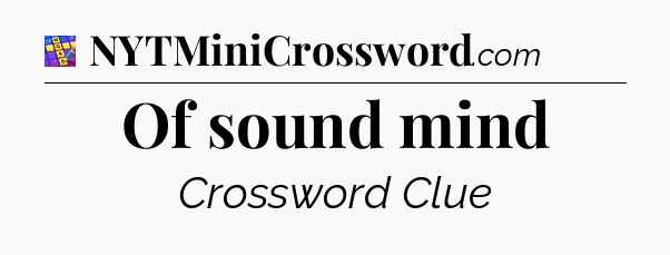 Of sound mind Codycross