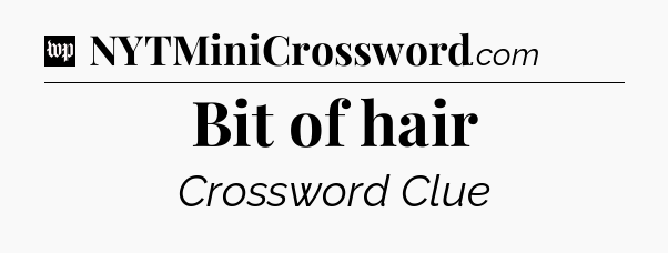 Bit of hair Crossword Clue
