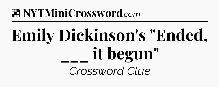 Solution: Emily Dickinson's 