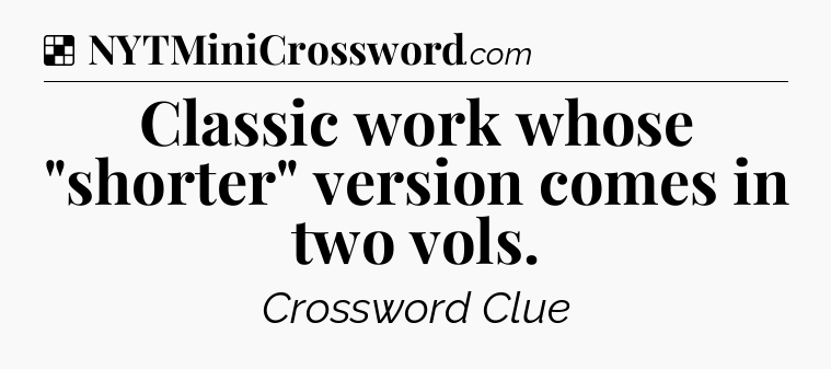 Solution: Classic work whose 
