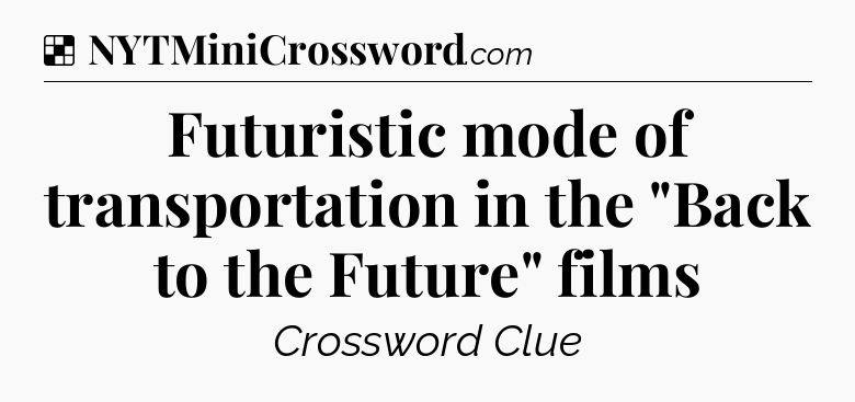 Solution: Futuristic mode of transportation in the 