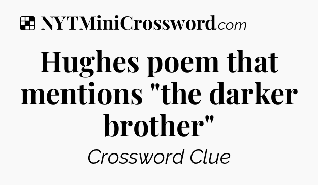 Solution: Hughes poem that mentions 
