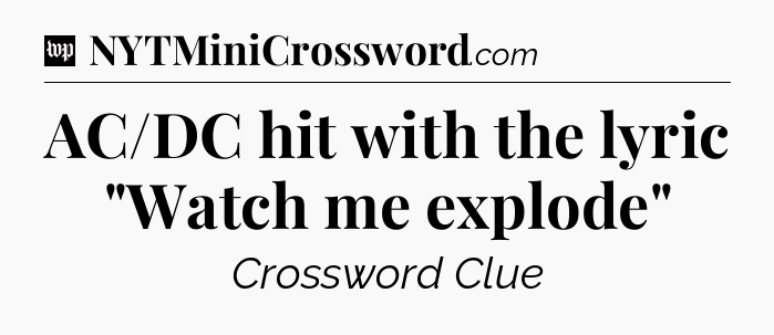 AC/DC hit with the lyric 