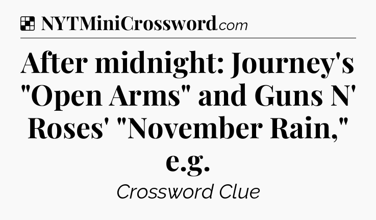 Solution: After midnight: Journey's 