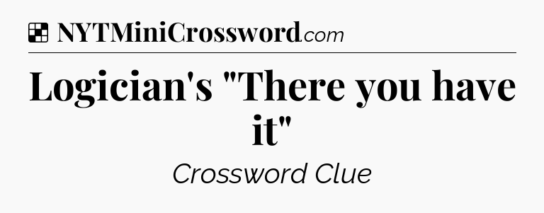 Solution: Logician's 