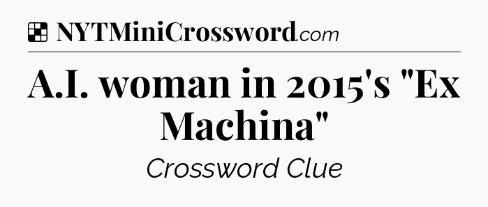 Solution: A.I. woman in 2015's 
