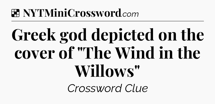 Solution: Greek god depicted on the cover of 