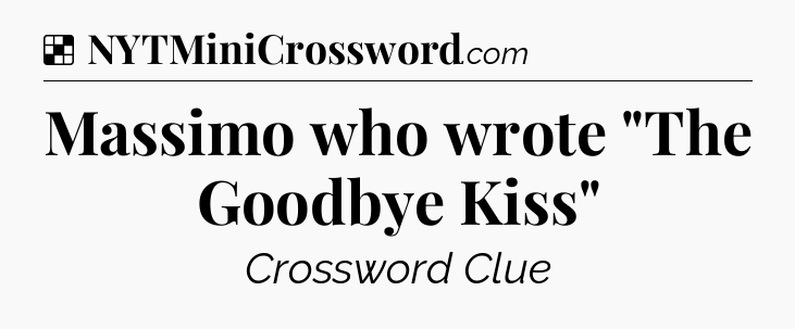 Solution: Massimo who wrote 