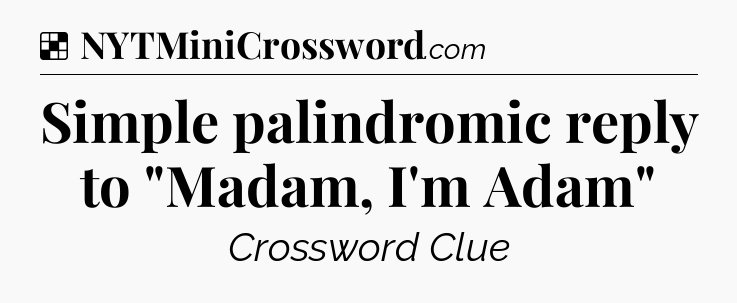 Solution: Simple palindromic reply to 