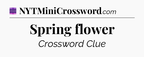 Spring flower - Thomas Joseph Crossword
