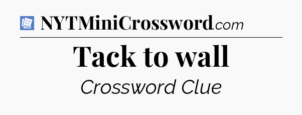 Tack to wall Puzzle Page Crossword Clue