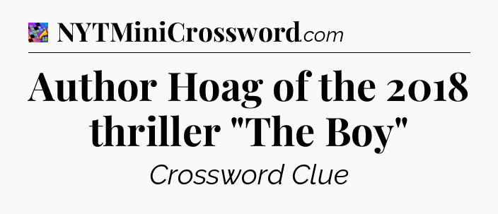 Author Hoag of the 2018 thriller 